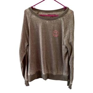 Rebellious One Gray LS Crewneck Top Sz L NWT